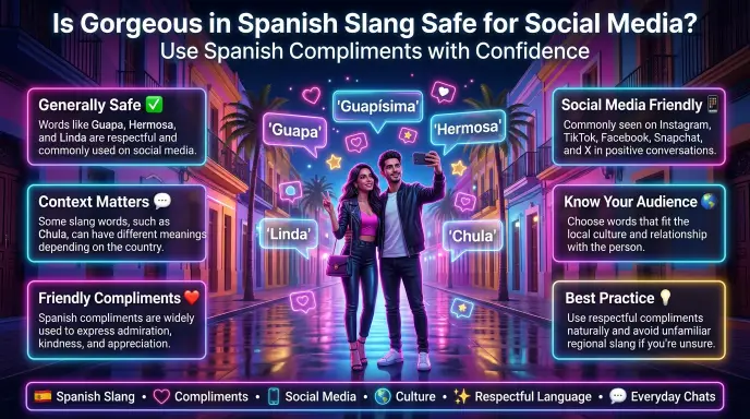 Is Gorgeous in Spanish Slang Safe for Social Media?