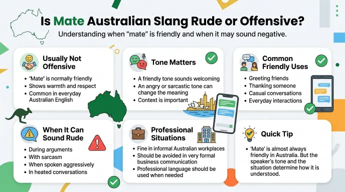 Is Mate Australian Slang Rude or Offensive?
