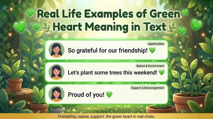 Real Life Examples of Green Heart Meaning in Text
