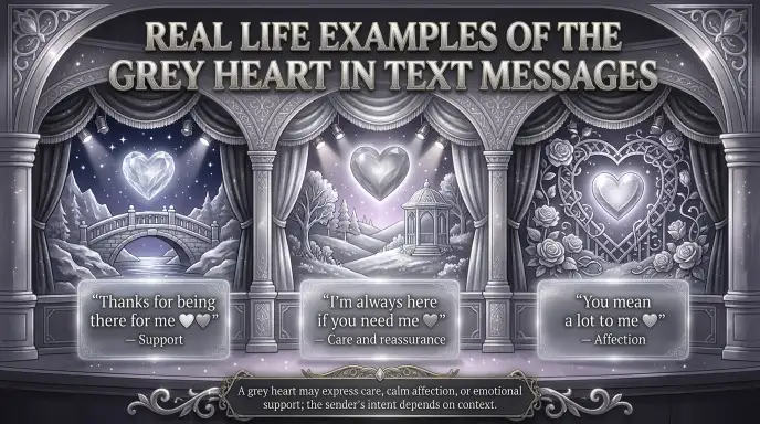 Real Life Examples of the Grey Heart in Text Messages